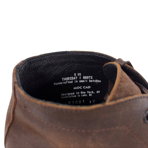 Thursday Boot Company Cadet Lace-Up Boots Mens Size 8 Mocha Burnished Suede NEW main image 6